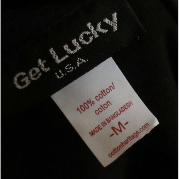 M NEW Vtg Y2K T Shirt Mens 90s GET LUCKY LIVE MONEY DREAM HIP HOP Graphic Tee - Picture 2 of 4